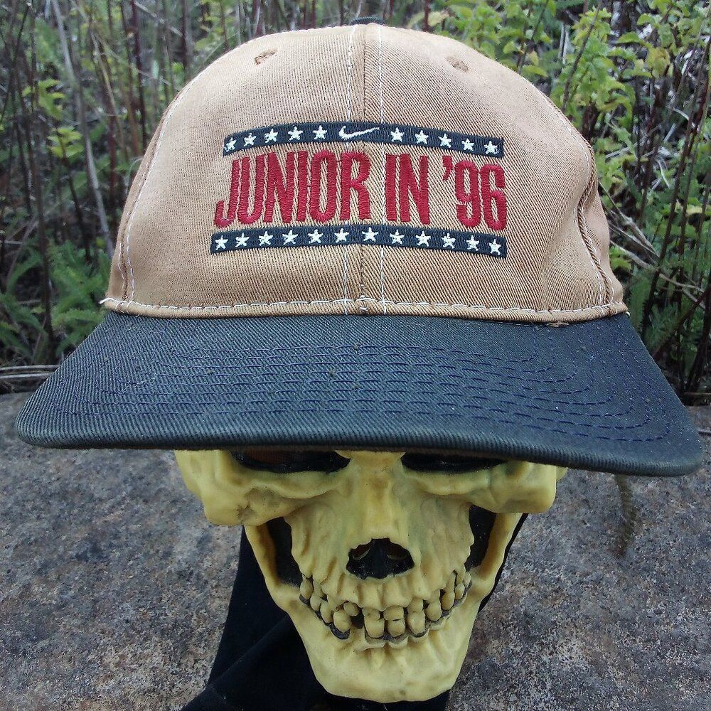 Vintage Nike Junior In '96 Snap Hat Cap Custom Tan